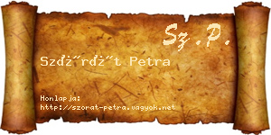 Szórát Petra névjegykártya