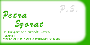 petra szorat business card